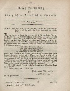 Gesetz-Sammlung für die Königlichen Preussischen Staaten, 26. September, 1857, nr. 52.