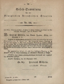 Gesetz-Sammlung für die Königlichen Preussischen Staaten, 3. Oktober, 1857, nr. 54.