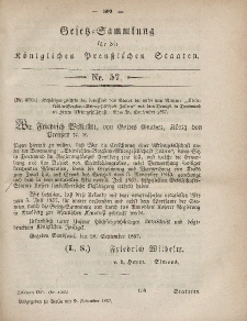 Gesetz-Sammlung für die Königlichen Preussischen Staaten, 9. November, 1857, nr. 57.