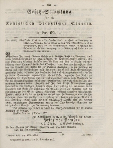 Gesetz-Sammlung für die Königlichen Preussischen Staaten, 28. November, 1857, nr. 62.