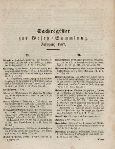 Gesetz-Sammlung für die Königlichen Preussischen Staaten, (Sachregister), 1857