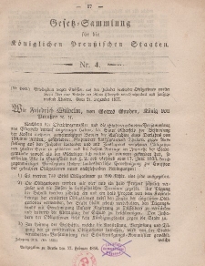 Gesetz-Sammlung für die Königlichen Preussischen Staaten, 27. Februar, 1858, nr. 4.