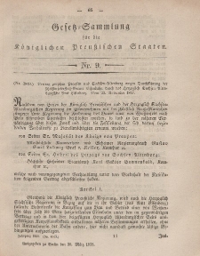 Gesetz-Sammlung für die Königlichen Preussischen Staaten, 30. März, 1858, nr. 9.
