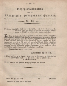 Gesetz-Sammlung für die Königlichen Preussischen Staaten, 13. April, 1858, nr. 12.