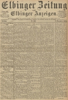 Elbinger Zeitung und Elbinger Anzeigen, Nr. 287 Freitag 07. December 1894