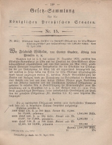 Gesetz-Sammlung für die Königlichen Preussischen Staaten, 26. April, 1858, nr. 15.