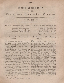 Gesetz-Sammlung für die Königlichen Preussischen Staaten, 22. Mai, 1858, nr. 22.