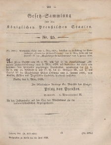 Gesetz-Sammlung für die Königlichen Preussischen Staaten, 23. Juni, 1858, nr. 25.