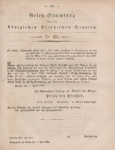 Gesetz-Sammlung für die Königlichen Preussischen Staaten, 7. Juli, 1858, nr. 29.