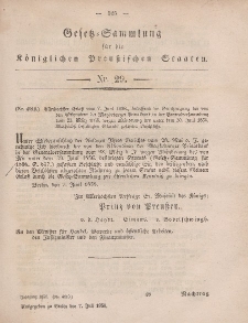 Gesetz-Sammlung für die Königlichen Preussischen Staaten, 7. Juli, 1858, nr. 29.