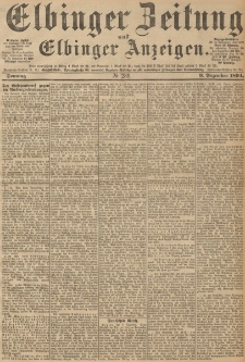 Elbinger Zeitung und Elbinger Anzeigen, Nr. 289 Sonntag 09. December 1894