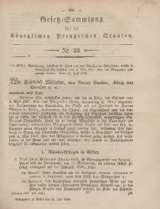 Gesetz-Sammlung für die Königlichen Preussischen Staaten, 24. Juli, 1858, nr. 33.