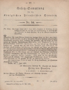 Gesetz-Sammlung für die Königlichen Preussischen Staaten, 31. Juli, 1858, nr. 34.