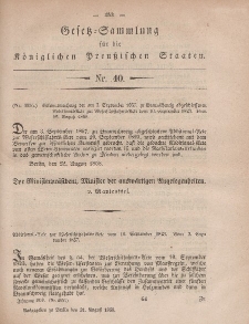 Gesetz-Sammlung für die Königlichen Preussischen Staaten, 31. August, 1858, nr. 40.
