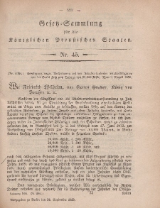 Gesetz-Sammlung für die Königlichen Preussischen Staaten, 24. September, 1858, nr. 45.