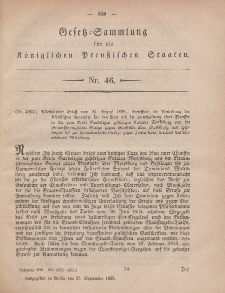 Gesetz-Sammlung für die Königlichen Preussischen Staaten, 27. September, 1858, nr. 46.