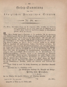 Gesetz-Sammlung für die Königlichen Preussischen Staaten, 16. Oktober, 1858, nr. 48.