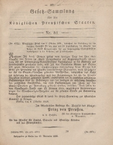 Gesetz-Sammlung für die Königlichen Preussischen Staaten, 12. November, 1858, nr. 51.