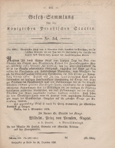Gesetz-Sammlung für die Königlichen Preussischen Staaten, 16. Dezember, 1858, nr. 54.