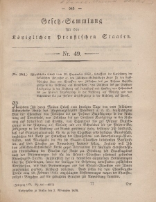 Gesetz-Sammlung für die Königlichen Preussischen Staaten, 3. November, 1858, nr. 49.