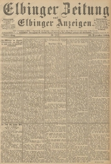 Elbinger Zeitung und Elbinger Anzeigen, Nr. 292 Donnerstag 13. December 1894