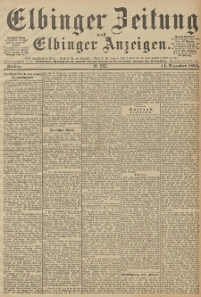 Elbinger Zeitung und Elbinger Anzeigen, Nr. 293 Freitag 14. December 1894