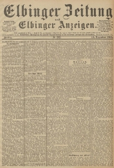 Elbinger Zeitung und Elbinger Anzeigen, Nr. 293 Freitag 14. December 1894