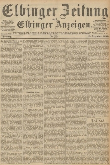 Elbinger Zeitung und Elbinger Anzeigen, Nr. 295 Sonntag 16. December 1894