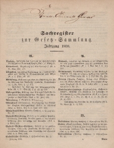 Gesetz-Sammlung für die Königlichen Preussischen Staaten, (Sachregister), 1858