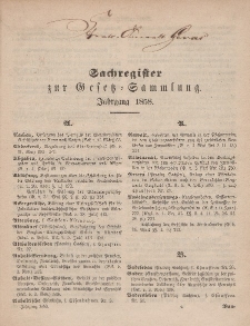 Gesetz-Sammlung für die Königlichen Preussischen Staaten, (Sachregister), 1858
