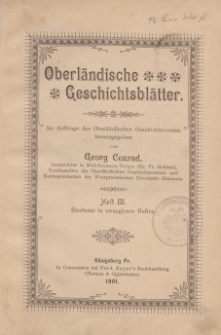 Oberländische Geschichtsblätter, Heft 3, 1901