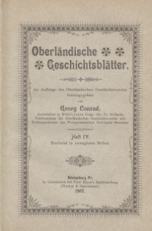 Oberländische Geschichtsblätter, Heft 4, 1902