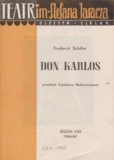 Don Karlos - Fryderyk Schiller