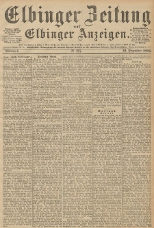 Elbinger Zeitung und Elbinger Anzeigen, Nr. 297 Mittwoch 19. December 1894
