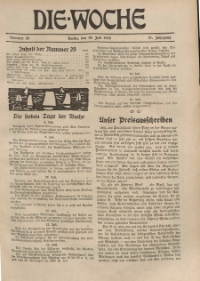 Die Woche : Moderne illustrierte Zeitschrift, 21. Jahrgang, 19. Juli 1919, Nr 29
