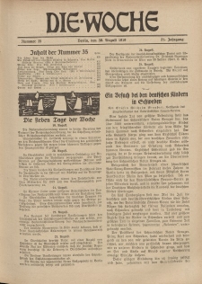Die Woche : Moderne illustrierte Zeitschrift, 21. Jahrgang, 30. August 1919, Nr 35