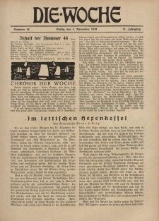 Die Woche : Moderne illustrierte Zeitschrift, 21. Jahrgang, 1. November 1919, Nr 44