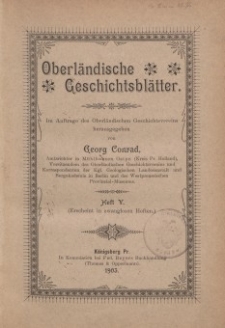 Oberländische Geschichtsblätter, Heft 5, 1903
