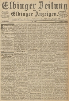 Elbinger Zeitung und Elbinger Anzeigen, Nr. 300 Sonnabend 22. December 1894