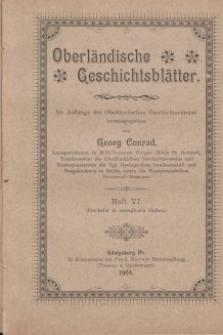 Oberländische Geschichtsblätter, Heft 6, 1904