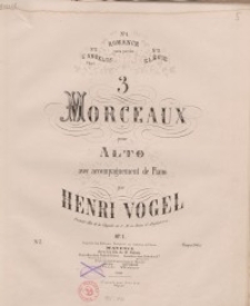 3 Morceaaux pour alto avec accompagnement de piano. Op. 1: No 3