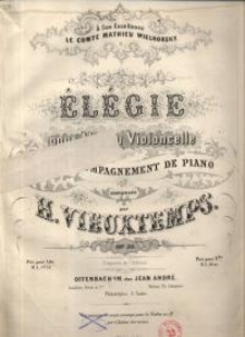 Elegie pour alto ou violoncello. Op. 30.