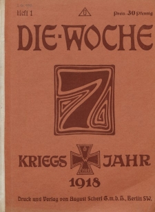 Die Woche, 20. Jahrgang, 5. Januar 1918, Nr 1