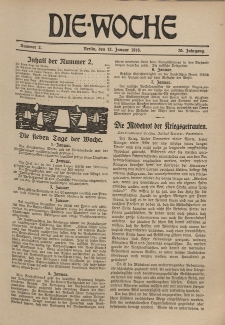 Die Woche, 20. Jahrgang, 12. Januar 1918, Nr 2