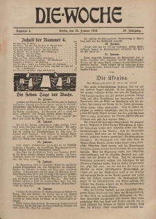 Die Woche, 20. Jahrgang, 26. Januar 1918, Nr 4