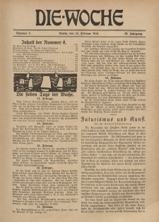 Die Woche, 20. Jahrgang, 23. Februar 1918, Nr 8