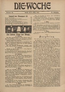 Die Woche, 20. Jahrgang, 9. März 1918, Nr 10