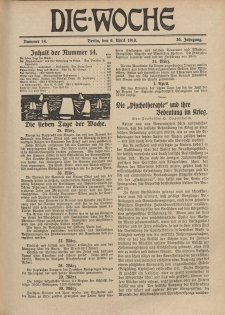 Die Woche, 20. Jahrgang, 6. April 1918, Nr 14