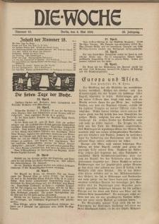 Die Woche, 20. Jahrgang, 4. Mai 1918, Nr 18