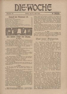 Die Woche, 20. Jahrgang, 11. Mai 1918, Nr 19